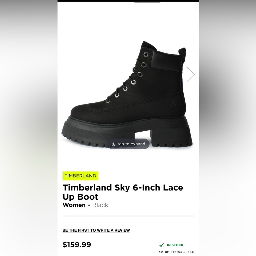 Timberland Women's Black Lace-Up Boots